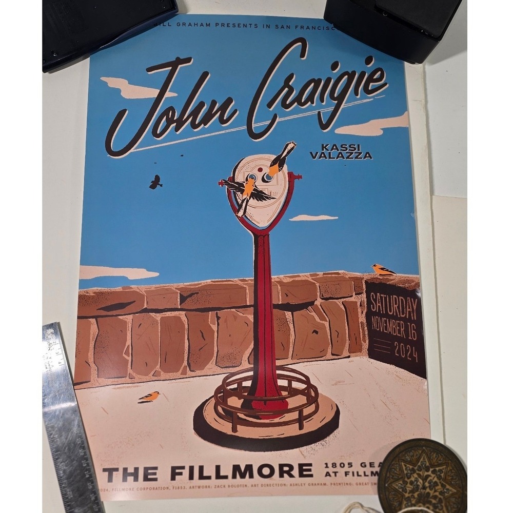 John Craigie Kassi Valazza The Fillmore San Francisco Concert Poster Nov 16 2024